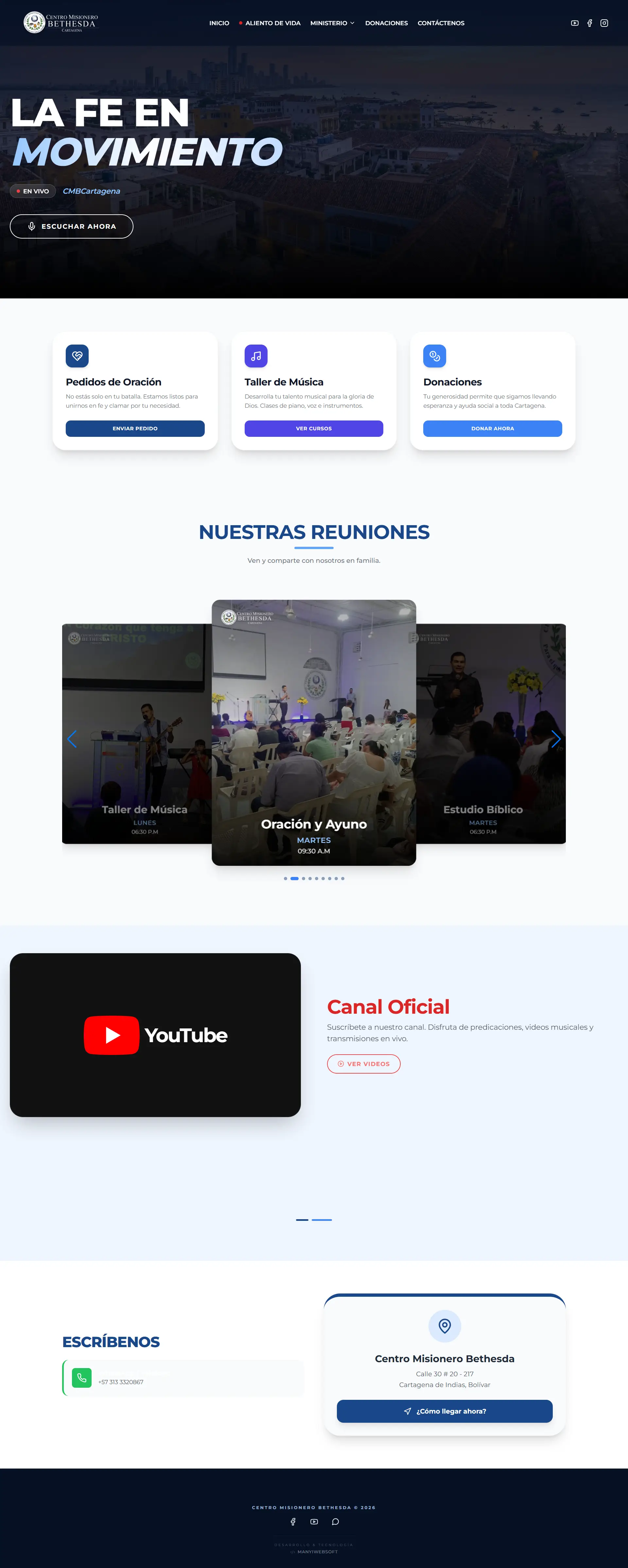 Sitio web institucional de CMBCartagena